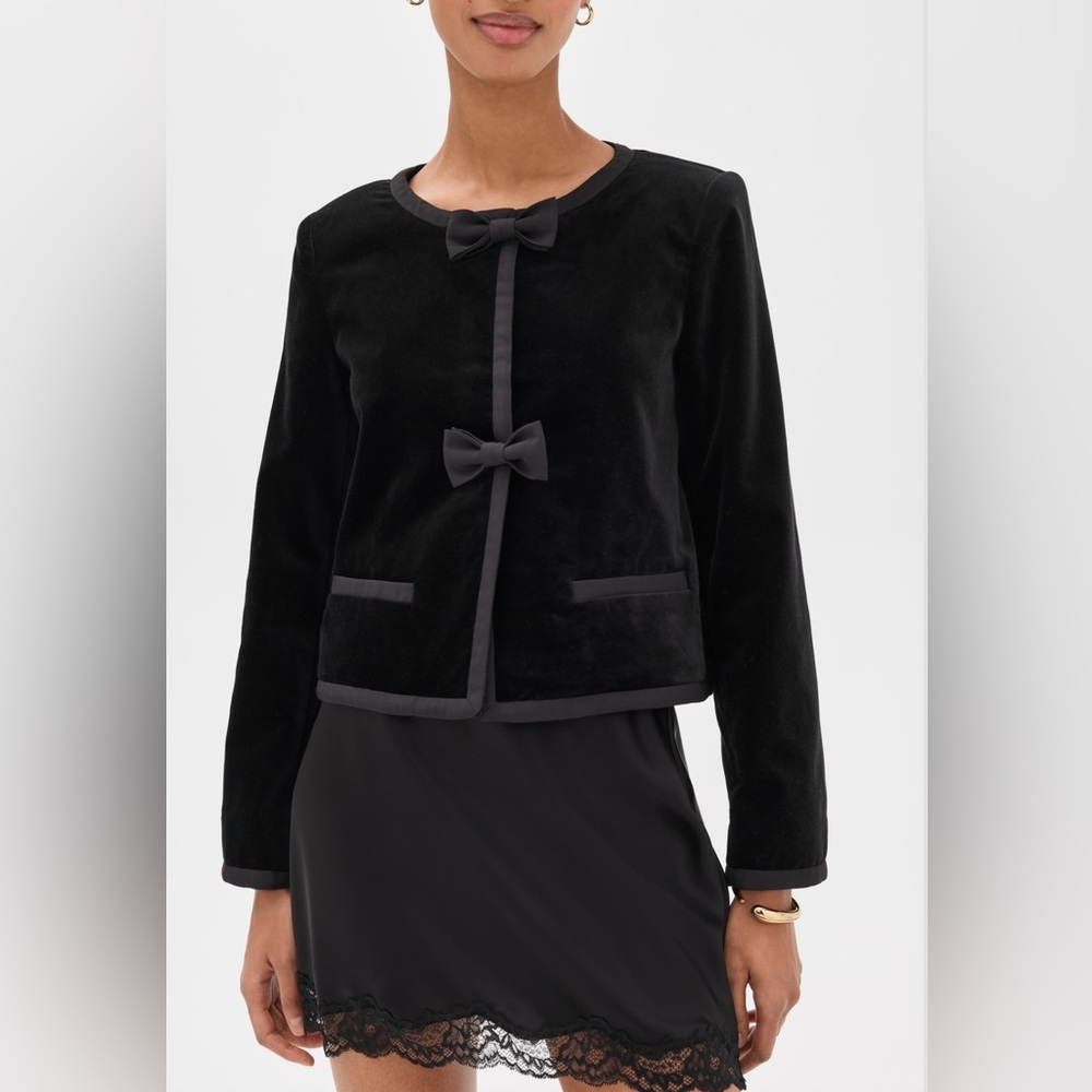 NWT Posse Quincy Cropped Velvet Jacket